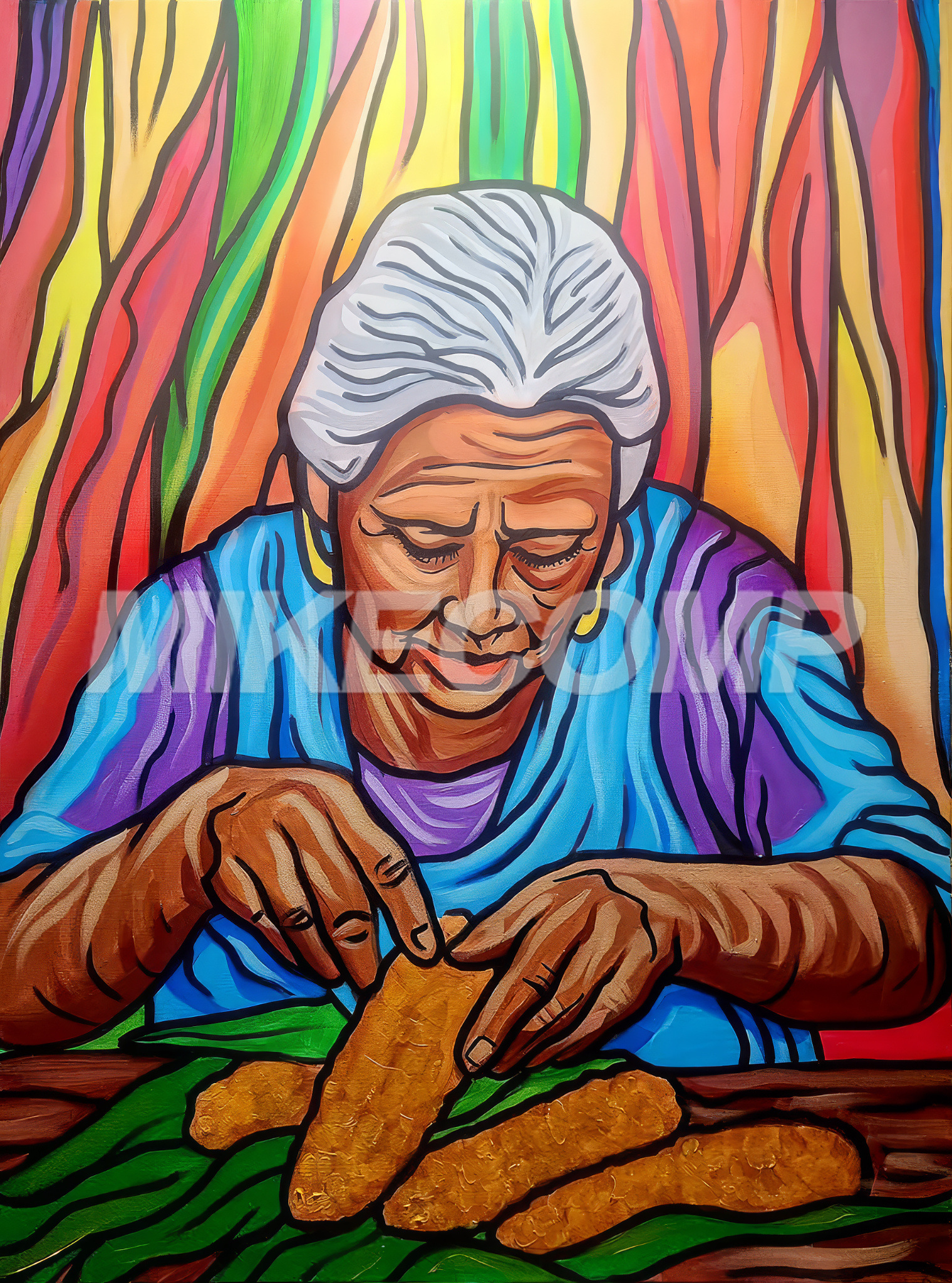 GRANDMA’S HANDS artwork by Mike Comp Arguello